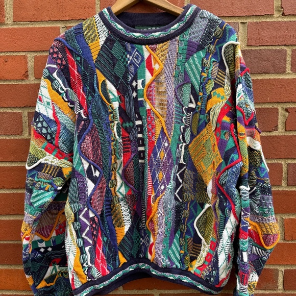 Tundra Canada COOGI-style 3D multi-pattern colorful crewneck pullover sweater XL - Picture 1 of 3
